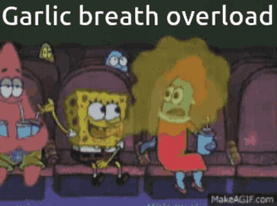 Spongebob And Patrick In Theater Garlic Breath Overload GIF