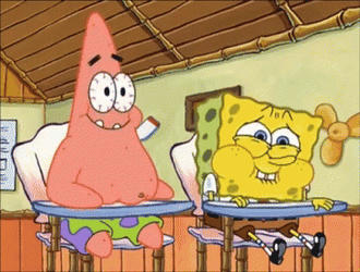 Spongebob And Patrick Laughing Sunday GIF