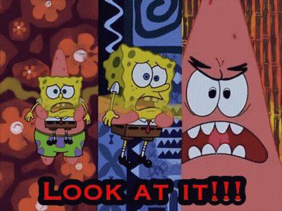SpongeBob and Patrick Poster Saying Look At It