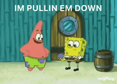 SpongeBob And Patrick Pulling Em Down GIF