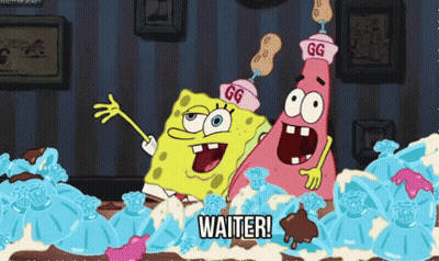 SpongeBob And Patrick Saying Waiter GIF