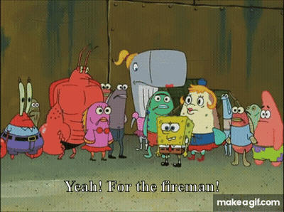 SpongeBob And Patrick Saying Yeah For Fireman GIF
