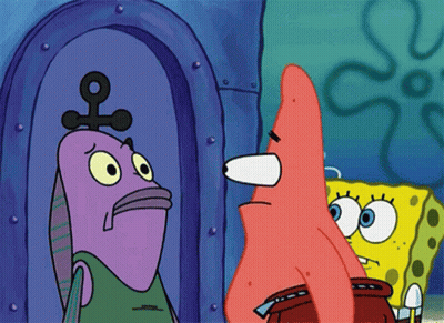 Spongebob And Patrick Standing Next To Each Other GIF