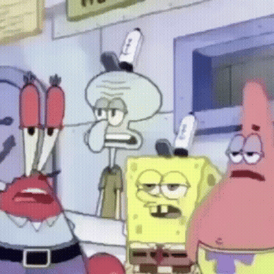 Spongebob And Patrick Standing Next To Each Other GIF