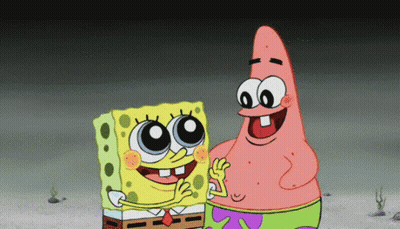 SpongeBob And Patrick Standing On Beach GIF