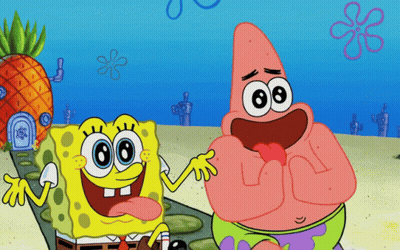 SpongeBob And Patrick Standing On Beach GIF