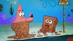 Spongebob And Patrick Star Bathed In Chocolate GIF