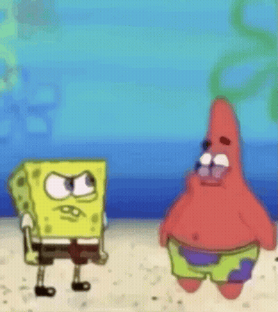 Spongebob And Patrick Star Standing On Beach GIF