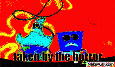 Spongebob And Patrick Taken By Horror GIF