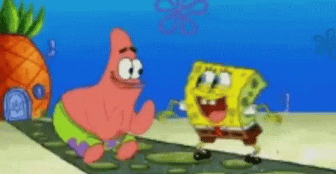 SpongeBob And Patrick Team High Five GIF