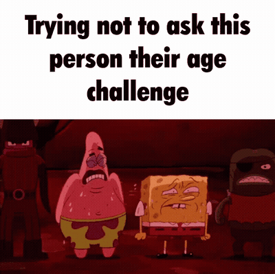 SpongeBob And Patrick Trying Not To Ask Age GIF