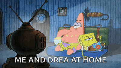 SpongeBob And Patrick Watching TV Me And Drea At Home GIF