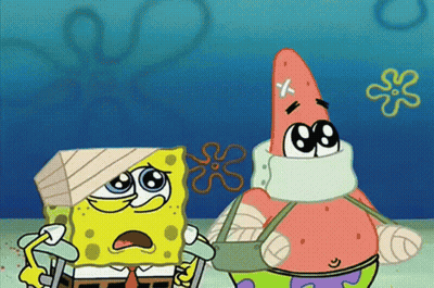 SpongeBob And Patrick With Bandages GIF