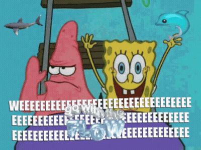 SpongeBob And Patrick With Dolphin And Shark GIF