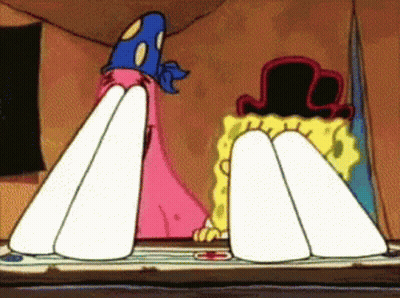 SpongeBob And Patrick With Legs Crossed GIF