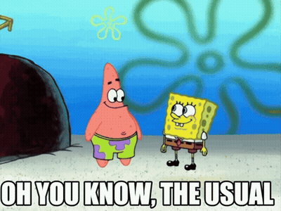 SpongeBob And Patrick With Usual Words GIF