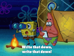 SpongeBob And Patrick Writing GIF