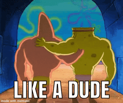 Spongebob And Shrek Hugging Saying Like A Dude GIF