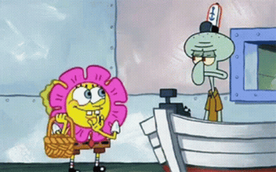 Spongebob And Squidward Are Standing Next To Each Other In A Cartoon . GIF