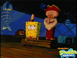 SpongeBob And Squidward At Krusty Krab At Night GIF