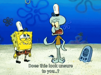 Spongebob And Squidward From Spongebob Squarepants Standing Next To A Grave GIF