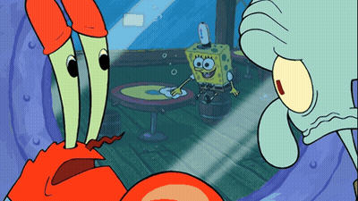 SpongeBob And Squidward In A Room GIF
