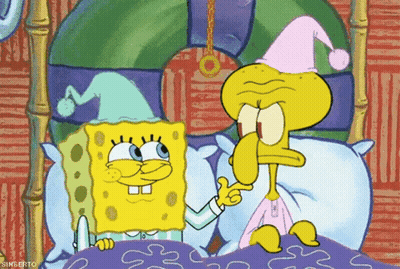 SpongeBob And Squidward Laying In Bed GIF