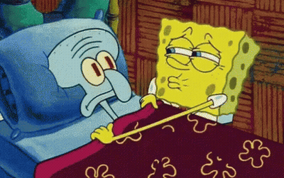 Spongebob And Squidward Laying In Bed GIF
