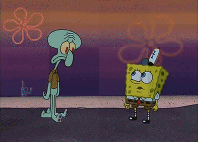 SpongeBob And Squidward On Beach GIF