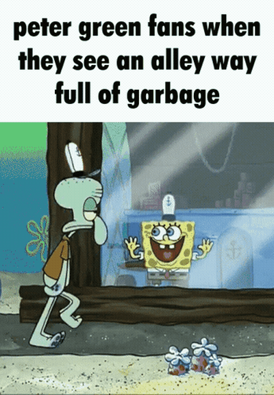 SpongeBob And Squidward Peter Green Fans Alleyway Full Of Garbage GIF