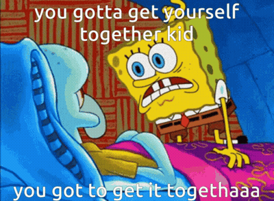 SpongeBob And Squidward Saying Get It Together GIF