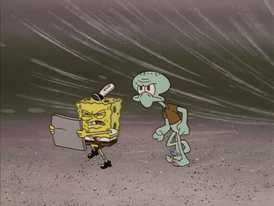 SpongeBob And Squidward Standing GIF