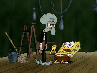 Spongebob And Squidward Standing GIF