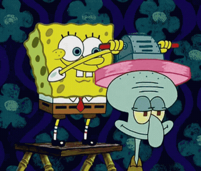 SpongeBob And Squidward Standing GIF