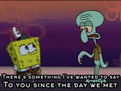 Spongebob And Squidward Standing Together GIF