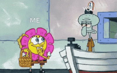 Spongebob And Squidward Talking GIF
