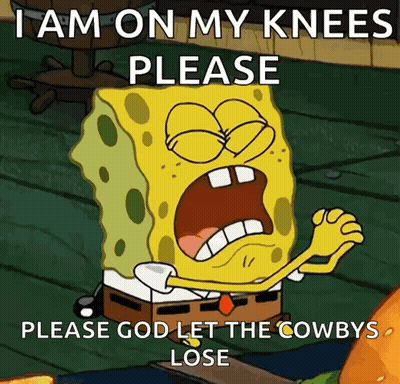 SpongeBob Asking God To Let The Cowboys Lose GIF