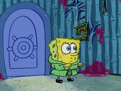 SpongeBob At Door With Steering Wheel GIF