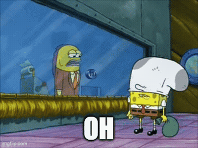 SpongeBob At Window Saying Oh GIF
