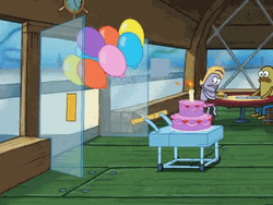 Spongebob Birthday Balloons Mr. Krabs GIF