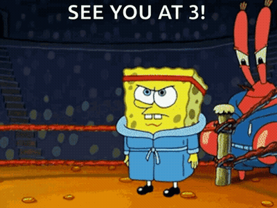 SpongeBob Boxing Ring See You At 3 GIF