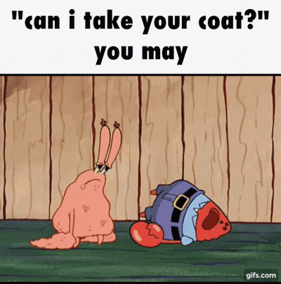 Spongebob Can I Take Your Coat GIF
