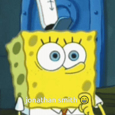 SpongeBob Cartoon With Jonathan Smith On His Face GIF