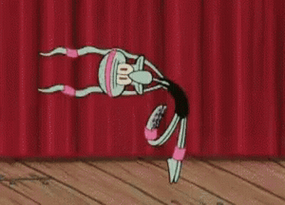 SpongeBob Character Doing Handstand On Stage GIF