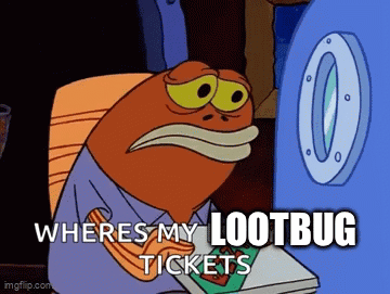 SpongeBob Character Holding Book With Lootbug Tickets GIF