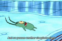 Spongebob Character Tired Plankton So Passes Another Sleepless Night GIF