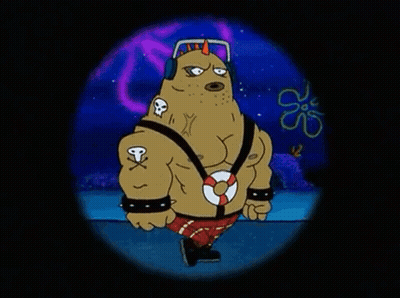 SpongeBob Character Wearing Life Preserver GIF