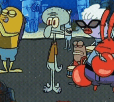 SpongeBob Characters Squidward And Krabby Krab GIF