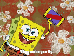 Spongebob Chocolate Bars Make You Fly GIF