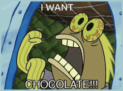 Spongebob Chocolate Guy Craving I Want Chocolate GIF